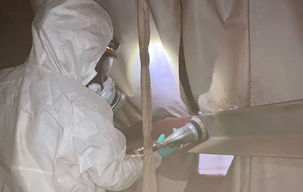 バキュームブラスト作業